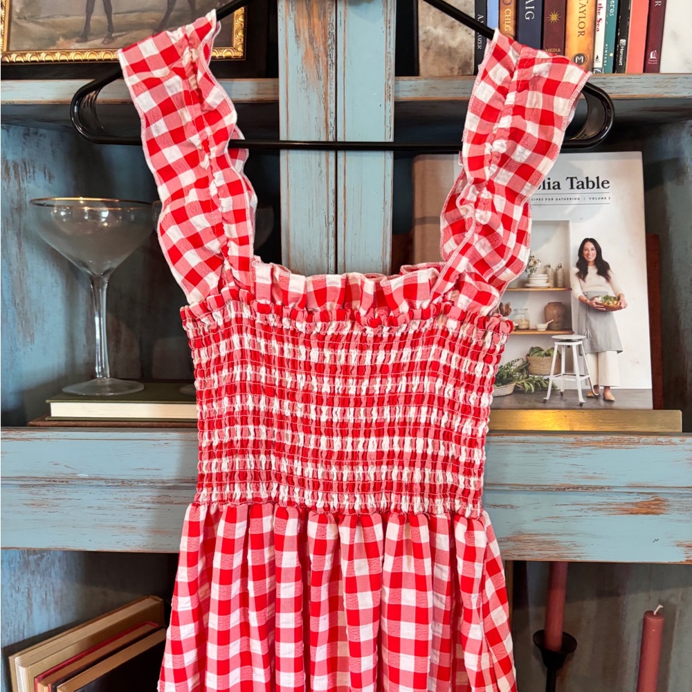 Gingham printed maxi dress med - Picture 8 of 12